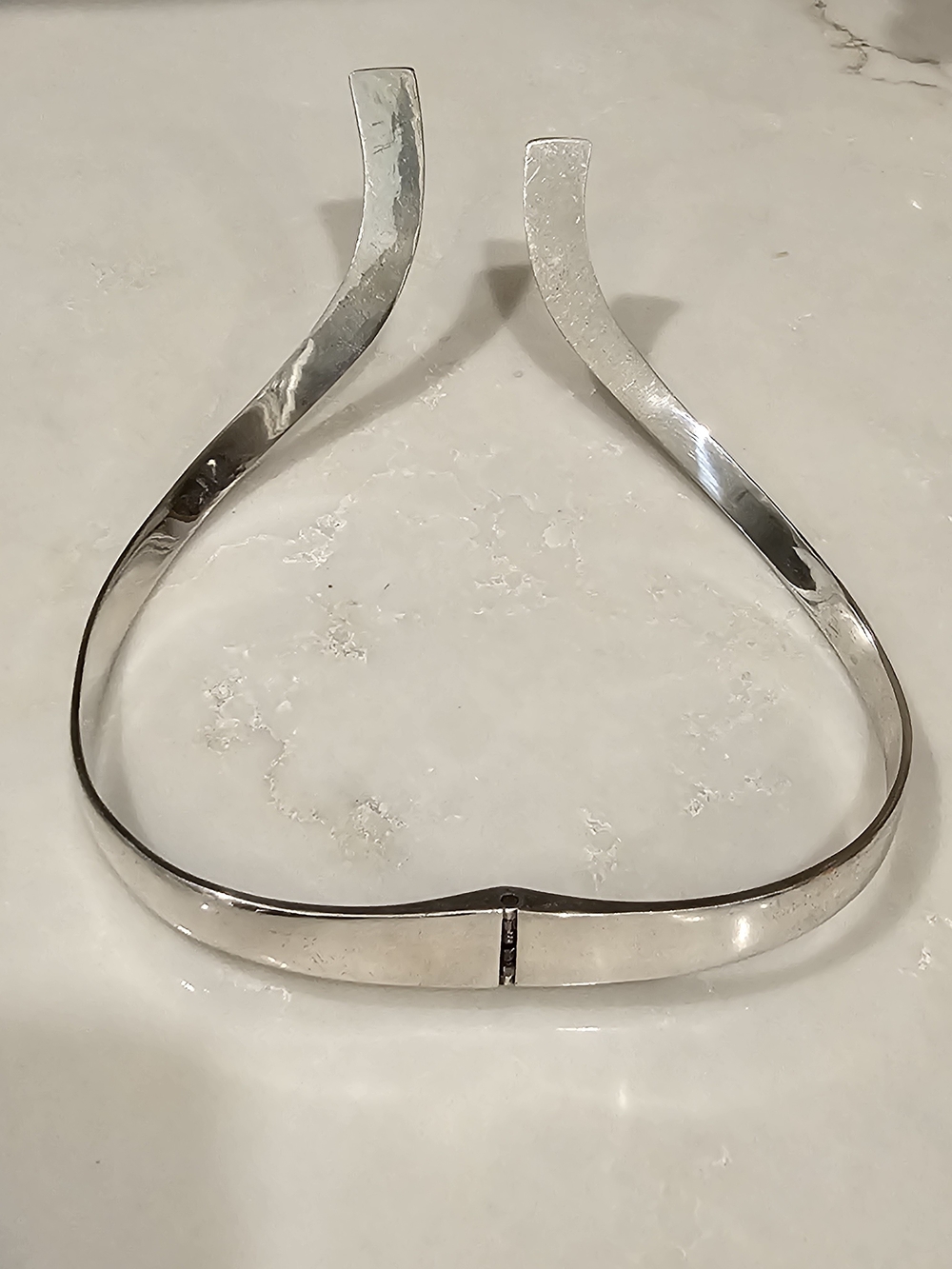 Vintage Taxco Mexico 925 Sterling Silver Modernist Open Collar Choker Necklace - Picture 8 of 11